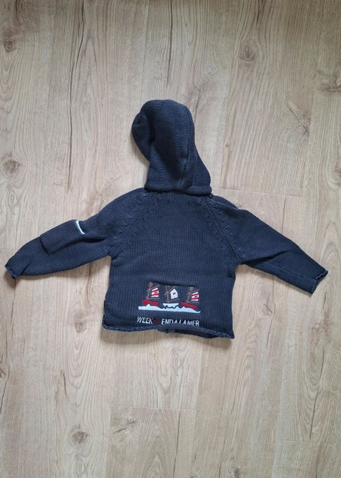 Gilet 12mois "Week-end à la mer" TBE - photo numéro 3
