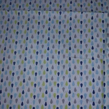 Buttinette- Coupon de coton gouttes bleu vert