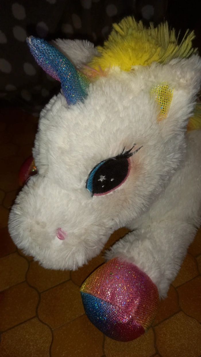 Grande Peluche licorne 60 cm - photo numéro 3