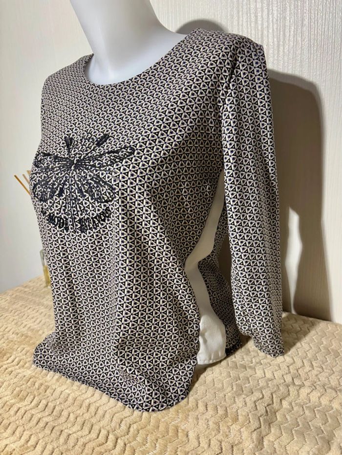 Blouse imprimée graphique “La Mode est à Vous” Taille 36 #BlouseFemme - photo numéro 2