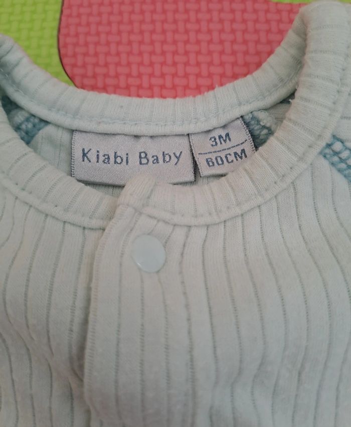 Pyjama grenouillère 1 pièce bleu clair doudou, kiabi, taille 3 mois (60 cm) - photo numéro 3