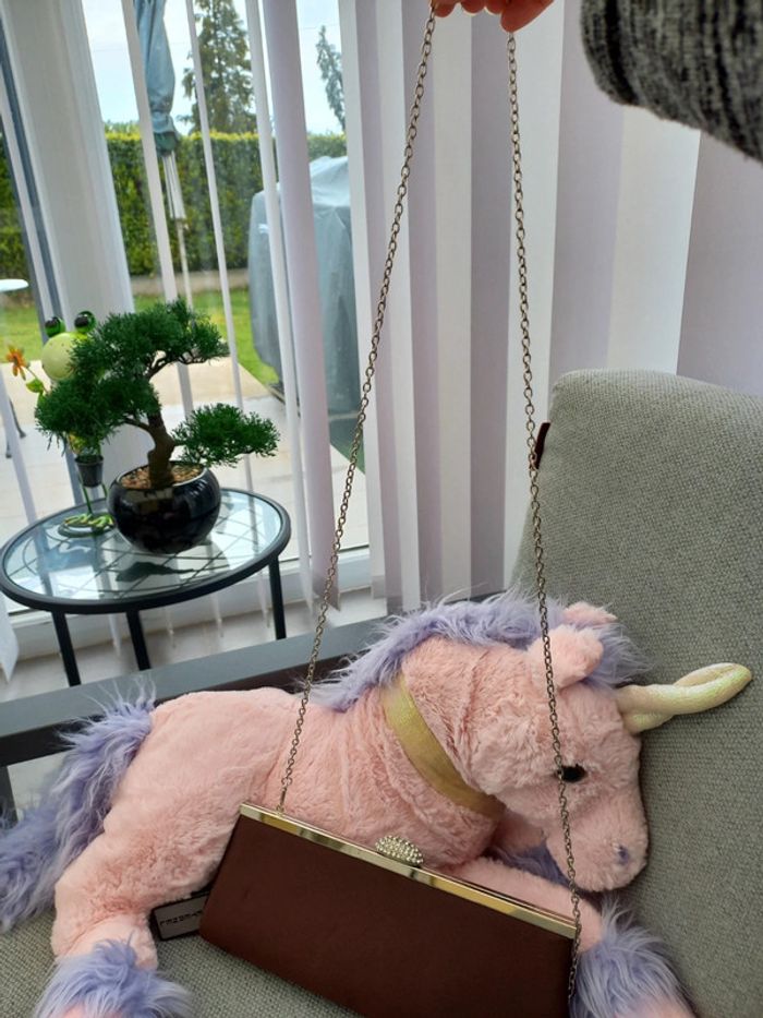 Pochette satin marron - photo numéro 3