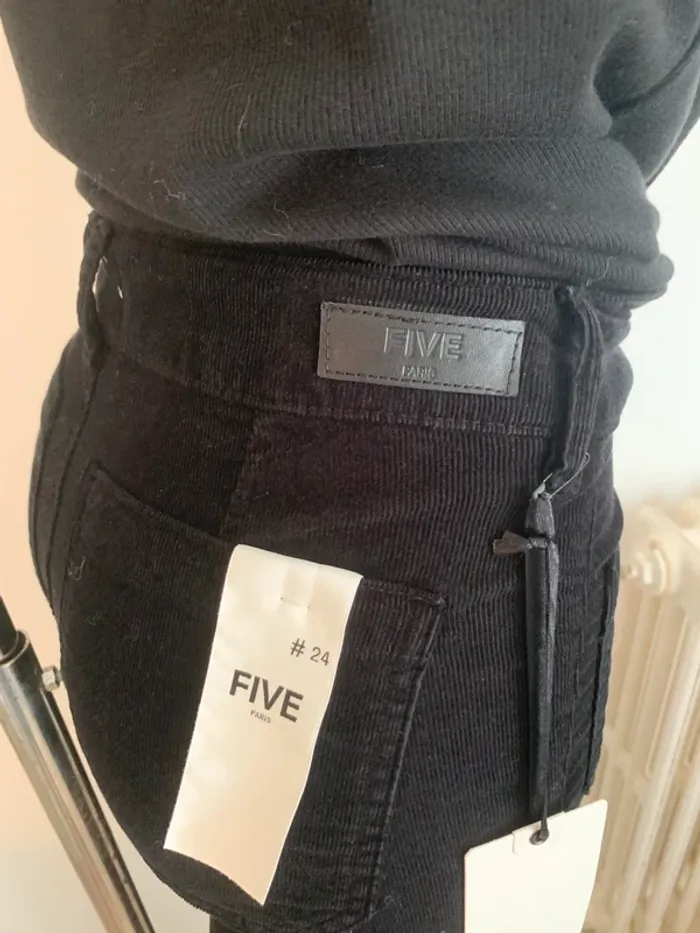 FIVE pantalon velour noir T24 - photo numéro 3