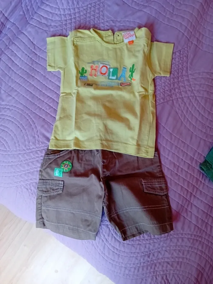 Ensemble short et Tee-shirt petites canailles