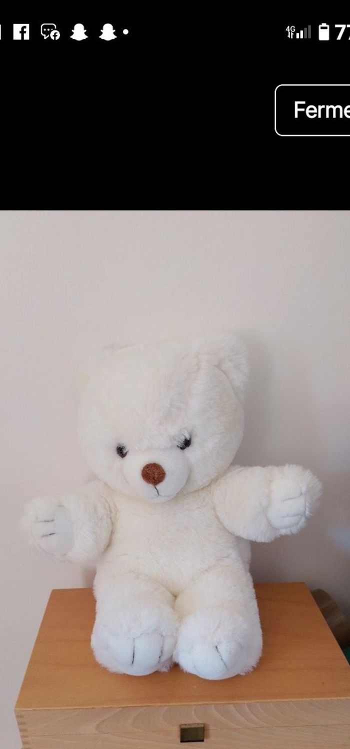 Ours blanc 43 cm - photo numéro 3