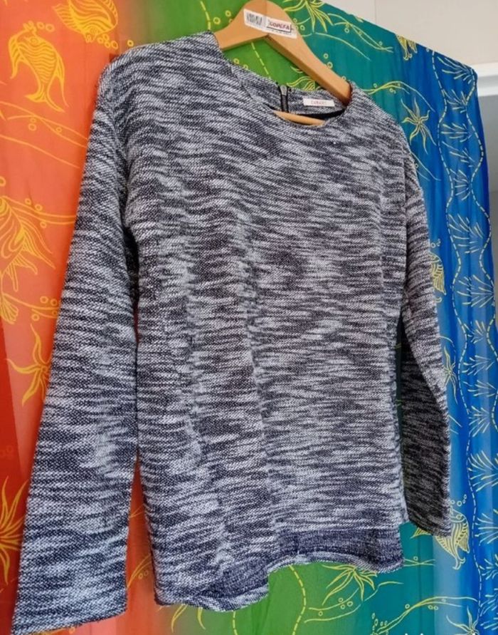 Pull camaïeu gris blanc M - photo numéro 7