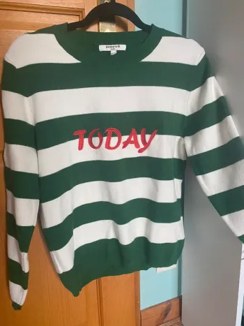 pull à rayures vert et blanc sweewë paris taille S/M