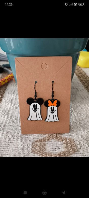Boucles d'oreilles fantôme Minnie et Mickey