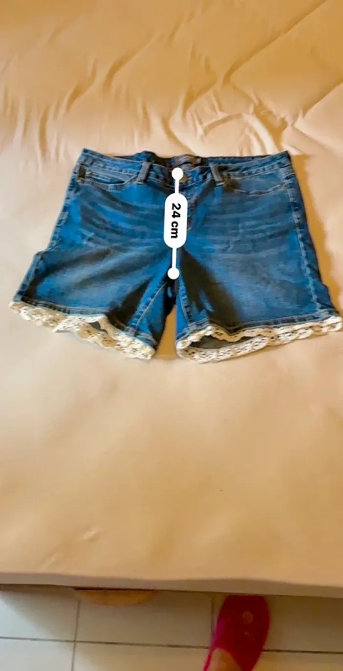 Short en jean taille haute bleu Junarose