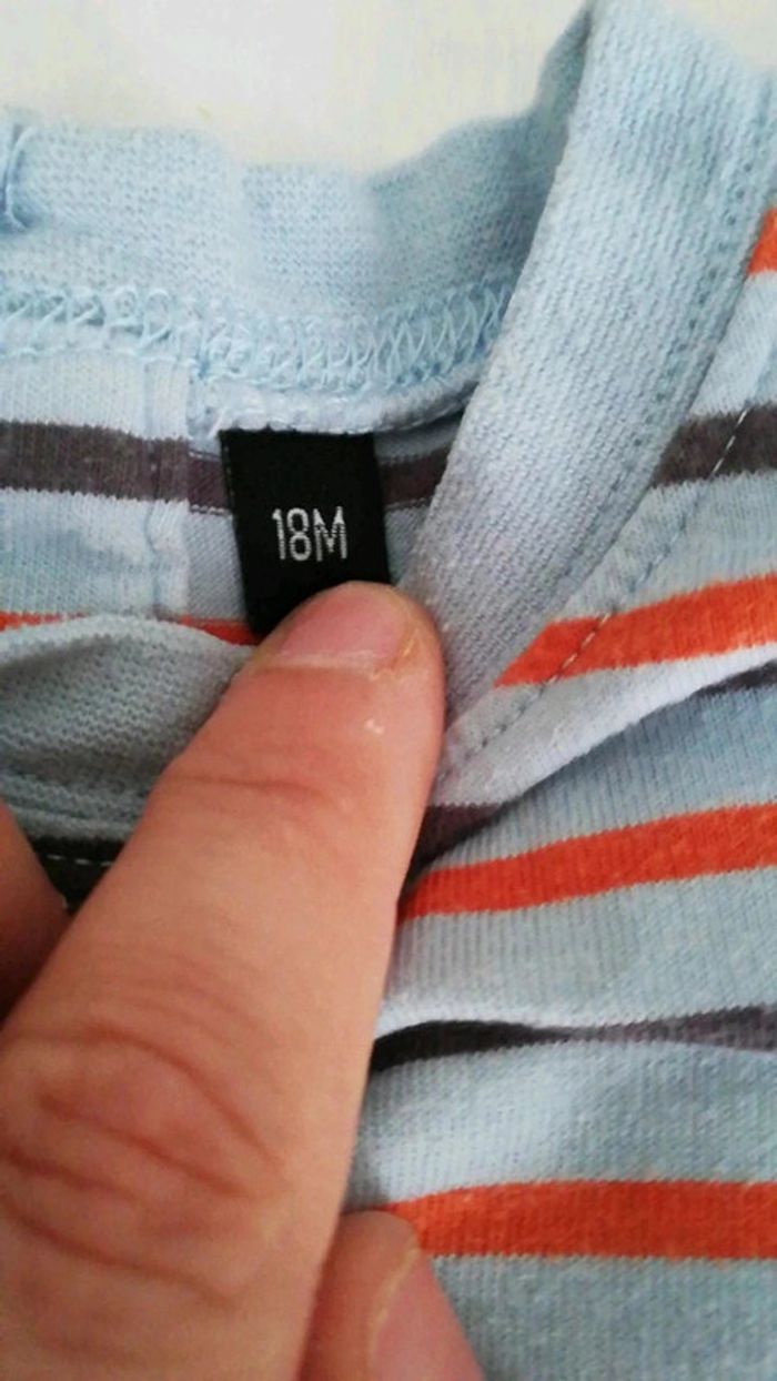 T shirt manche longue 18 mois rayé - photo numéro 2