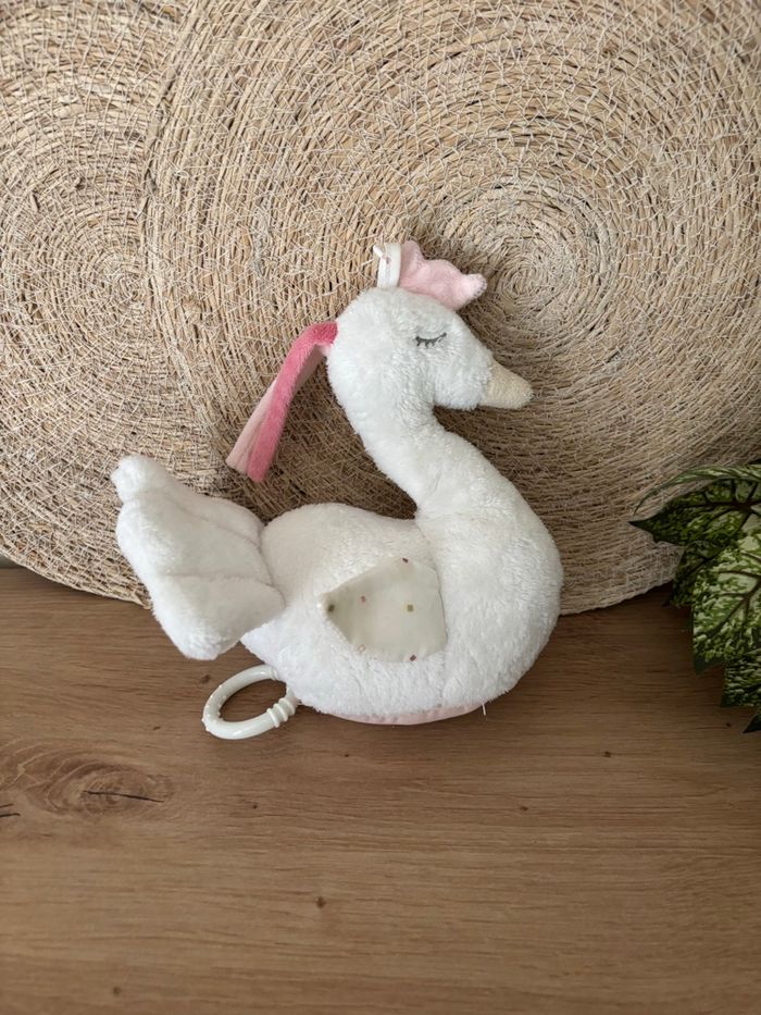 Doudou cygne rose blanc musical sauthon - photo numéro 2