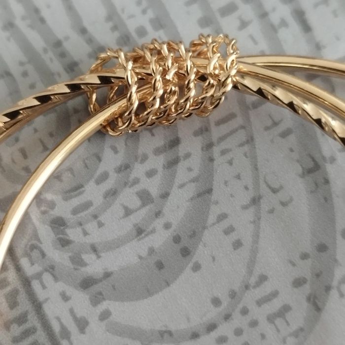 Joli bracelet 3 joncs fantaisie doré - photo numéro 3