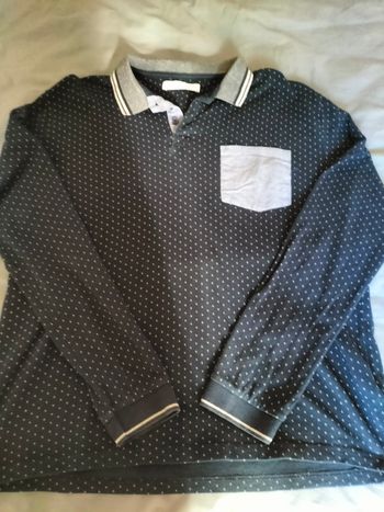 Polo bleu manches longues  13, 14 ans Zara
