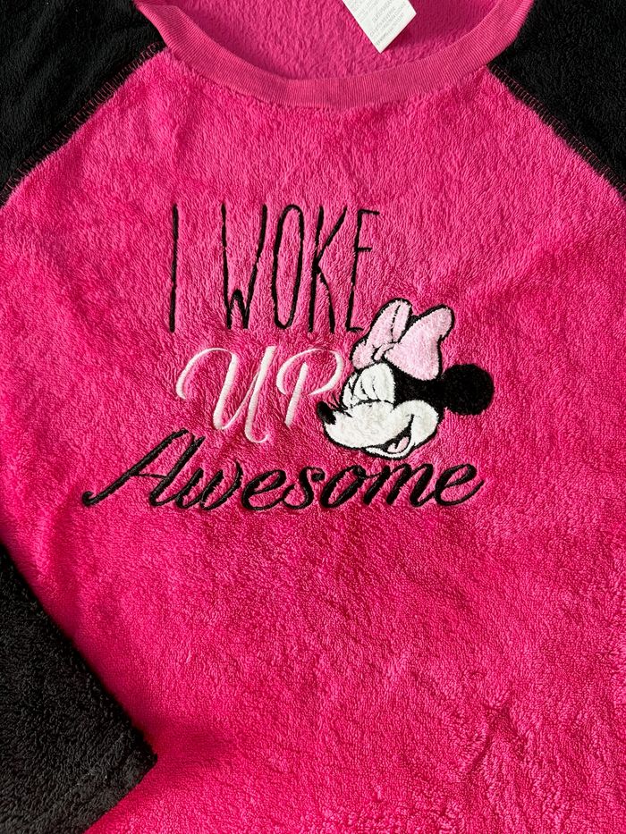 Haut de pyjama a manche longue disney minnie rose et noir taille M pour femme - photo numéro 3