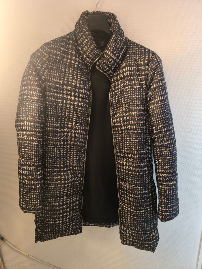 Doudoune femme noire et crème - photo numéro 4