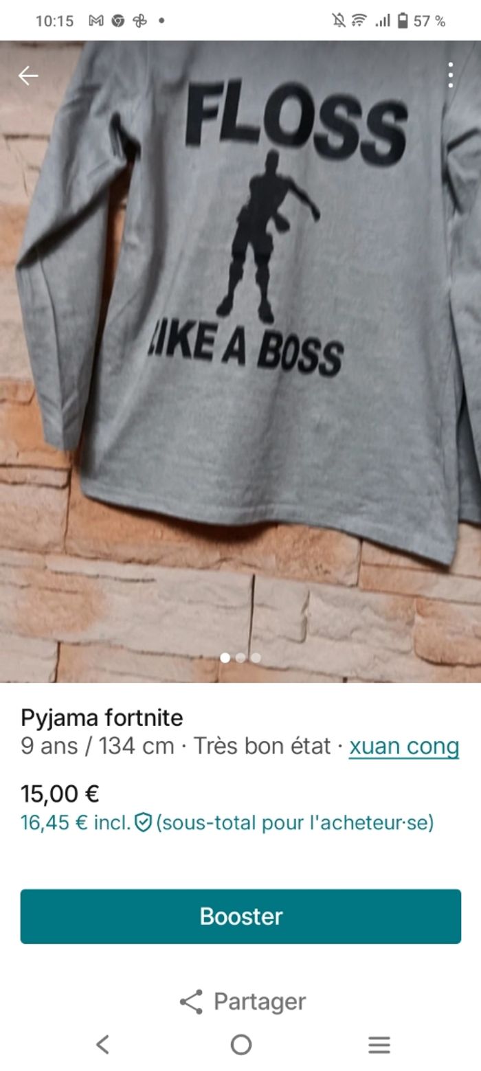 Ensemble de pyjamas fortnite