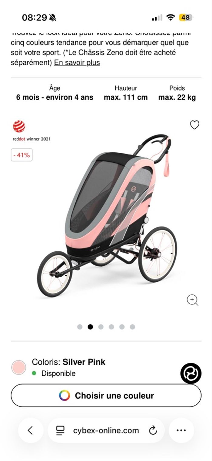 Poussette Cybex Zeno course à pied