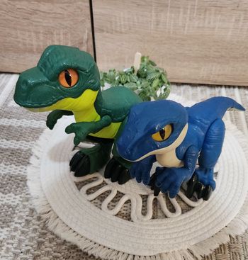 2 Dinosaures Mattel Bleu Vert