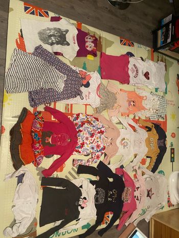 Lot 30 hauts/ tee shirts manches longues et courtes/robes/combi taille 3 ans