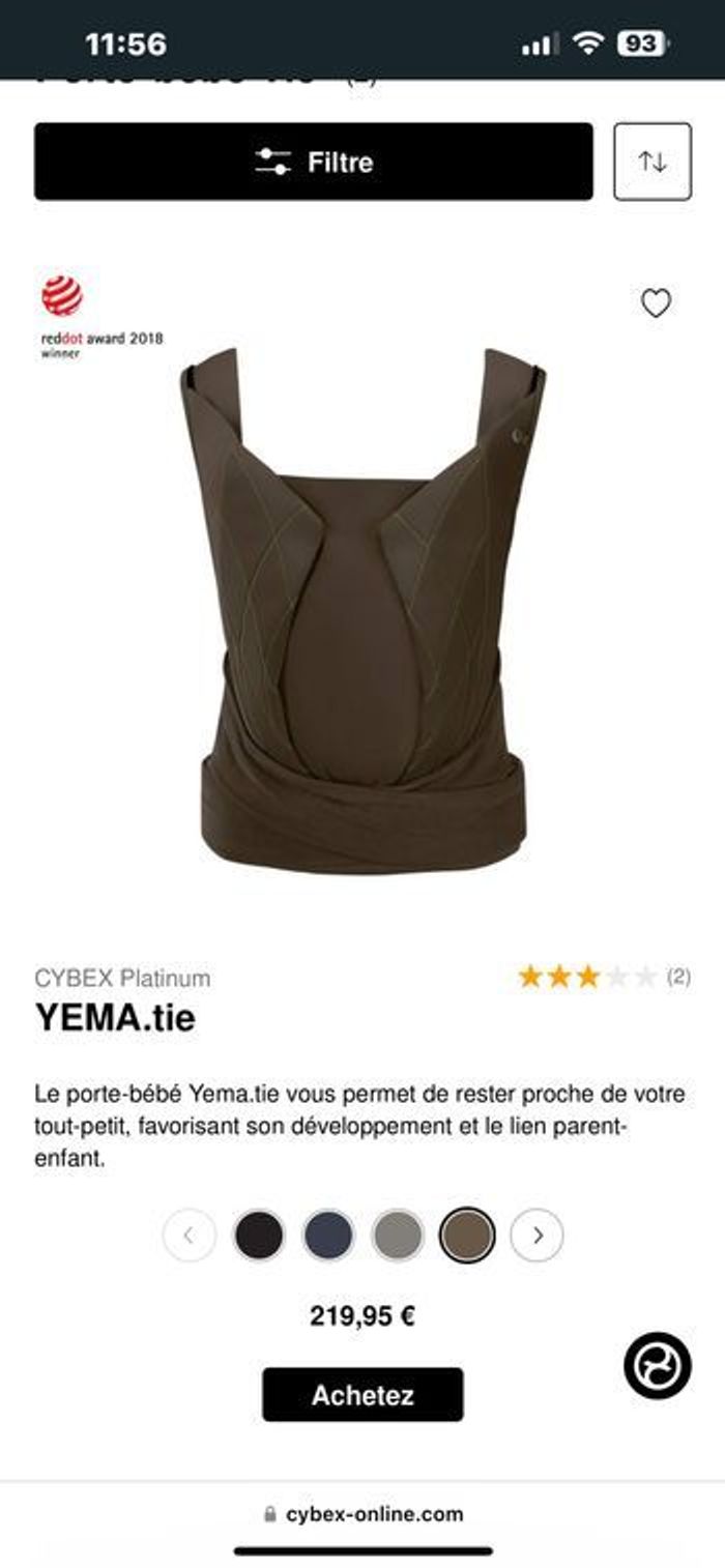 À vendre porte bébé cybex - photo numéro 4