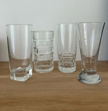 Lot de 4 grands verres à eau