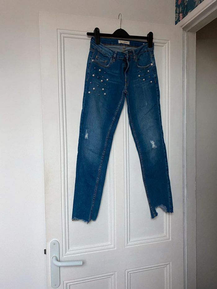 Jeans avec perles