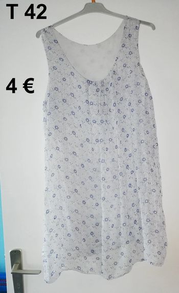 Tunique Taille 42 en acrylique bleue #Femme42