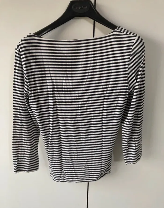 Magnifique blouse bleu marine et blanc || week-end MaxMara || taille M || viscose - photo numéro 2