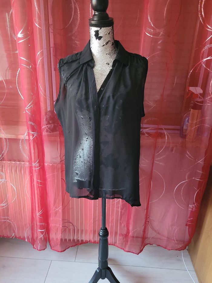 Chemise sans manches transparente