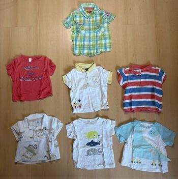 Lot de 7  t shirts en coton garçon taille 12 mois