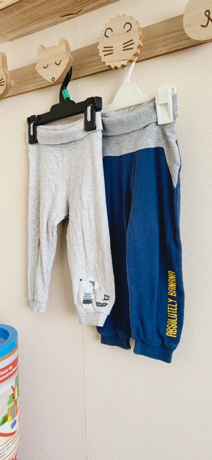 Lot 2 sarouels lupilu 9/12 mois gris bleu marine