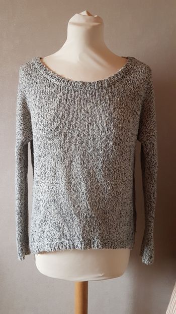Pull col rond beige et gris taille XS Pimkie