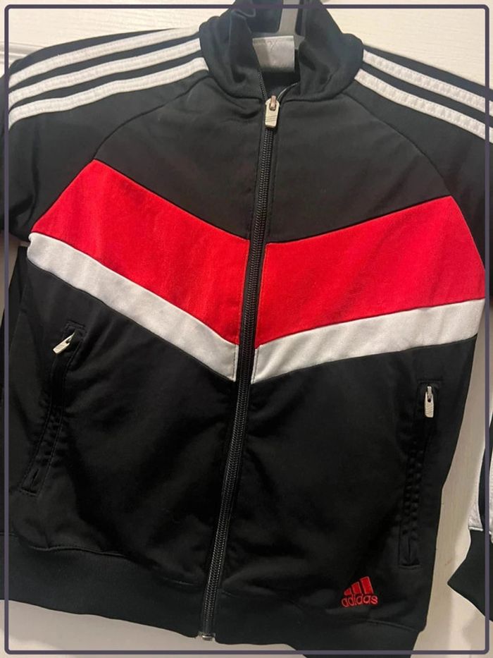 Veste adidas taille 8 ans noir rouge blanc - photo numéro 2