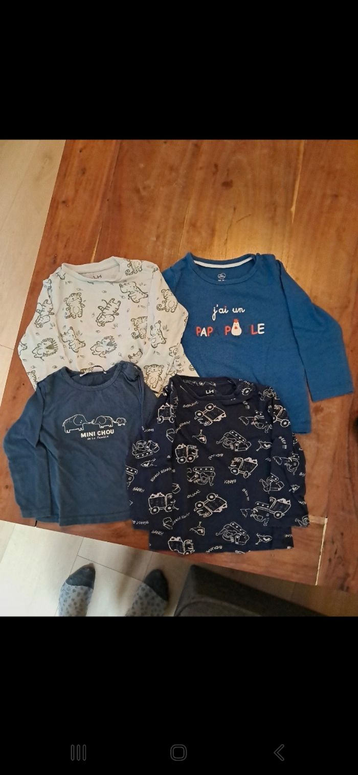 Lot de 4 tee-shirt manches longues 24 mois