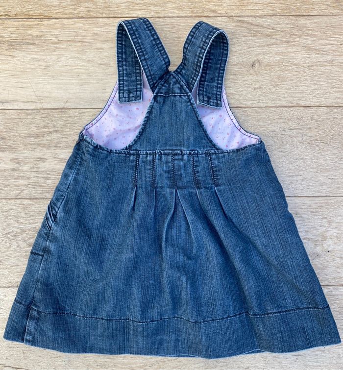 Robe fille 18 mois jean bretelles bleu - photo numéro 2