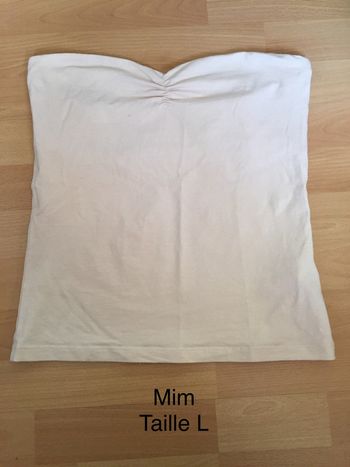 Top sans bretelles beige / doré Mim Taille L