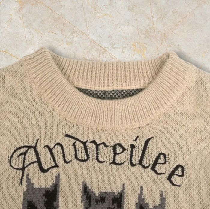 Knit Dog Sweater Y2K Vintage Oversized 90s Taille L – Crewneck Old School Americain Streetwear - photo numéro 2