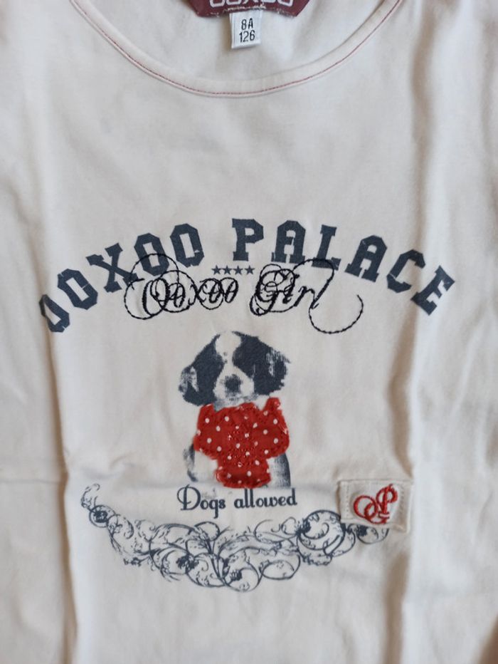 T-shirt ooxoo petit chien 8 ans et pantalon jean Lisa rose 6 ans - photo numéro 3