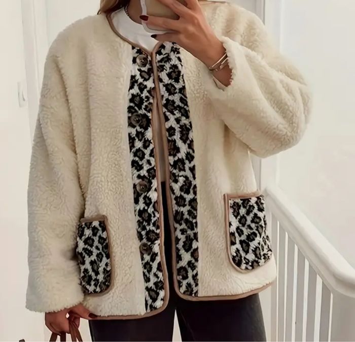 Veste moumoute léopard