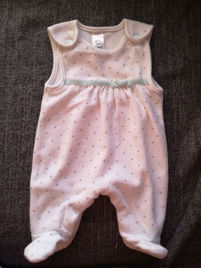 2 Pyjamas sans manches en velours taille 50cm. - photo numéro 2