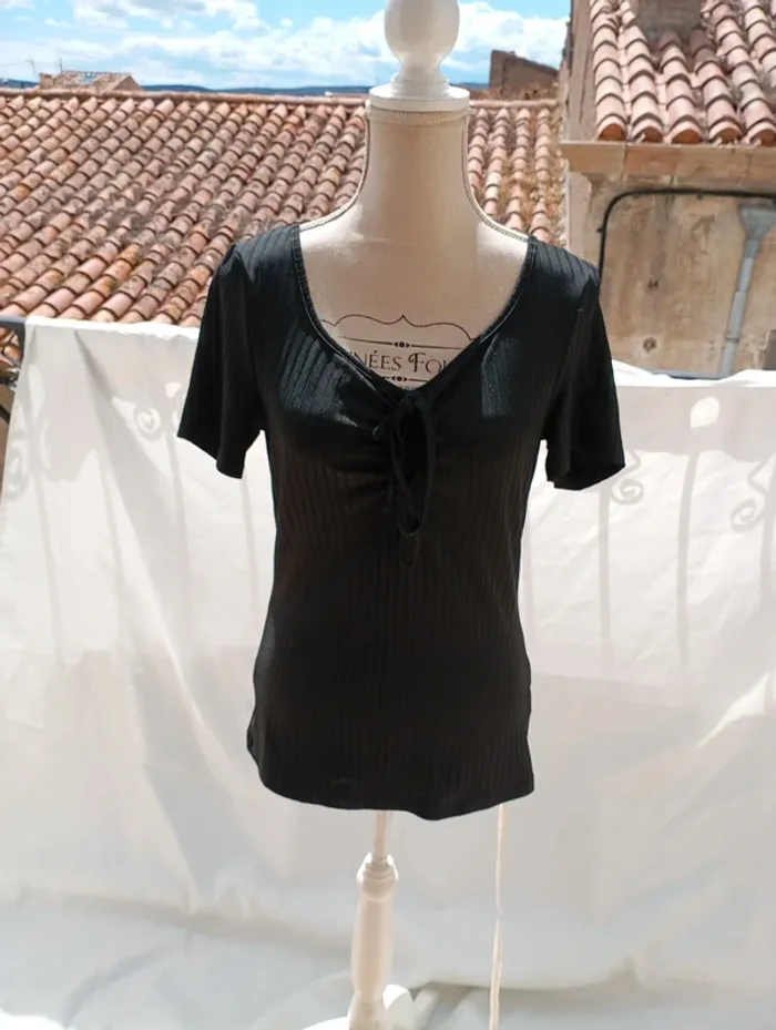 Top noir à lacets - Taille M