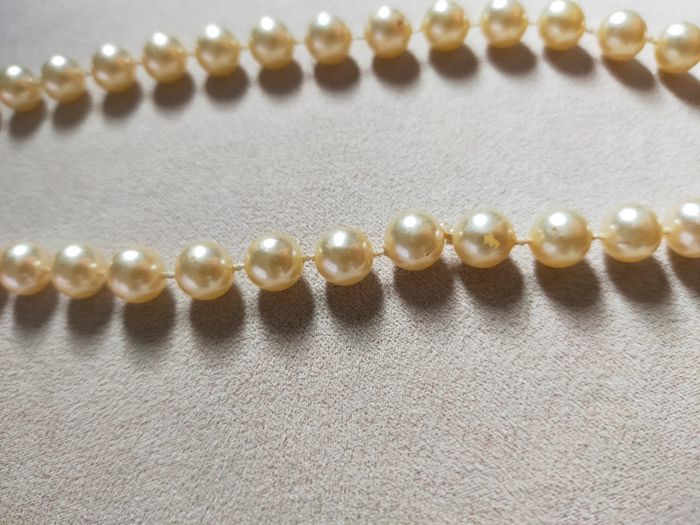 Collier perles nacrées imitation – vintage classique 40 cm – fermoir rond - photo numéro 5