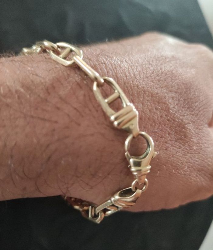 Gourmette massif homme or 18k