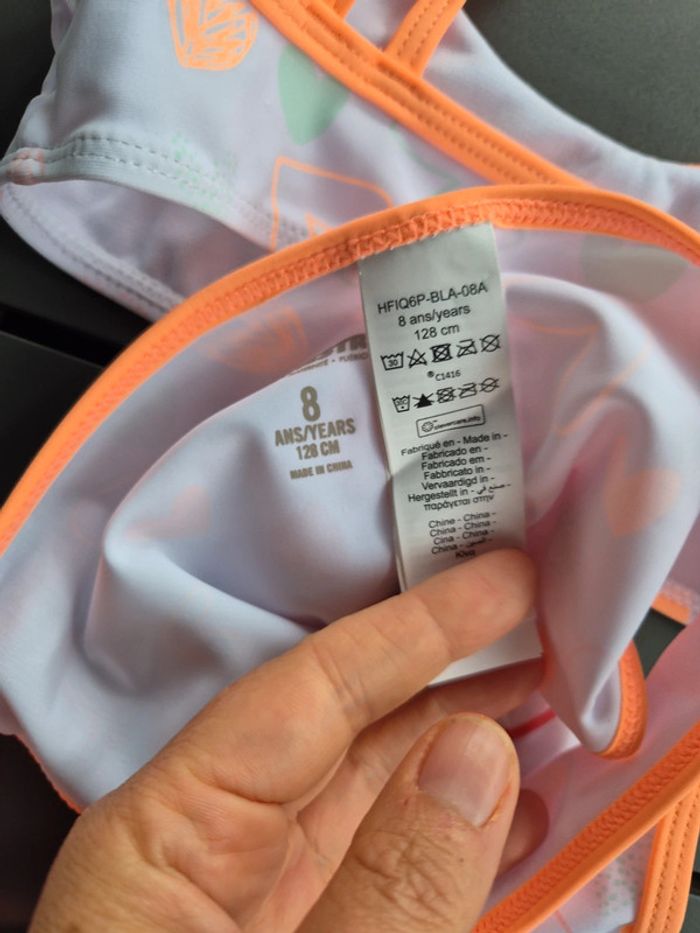 Maillot de bain piscine plage fille cœurs orchestra 8 ans neuf - photo numéro 4