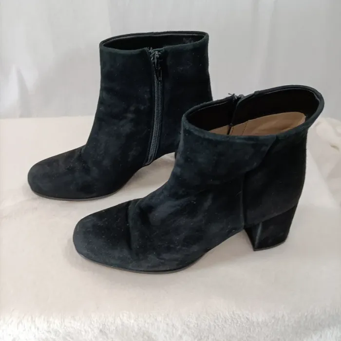 Boots croûte de cuir Noir - Unisa - Taille 36 bottines femme noir, talon 6,5cm élégantes - photo numéro 3