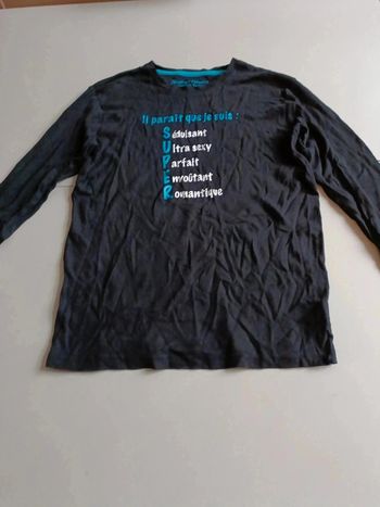 T-shirt manches longues noir séduisant anjouement armand thiery taille l