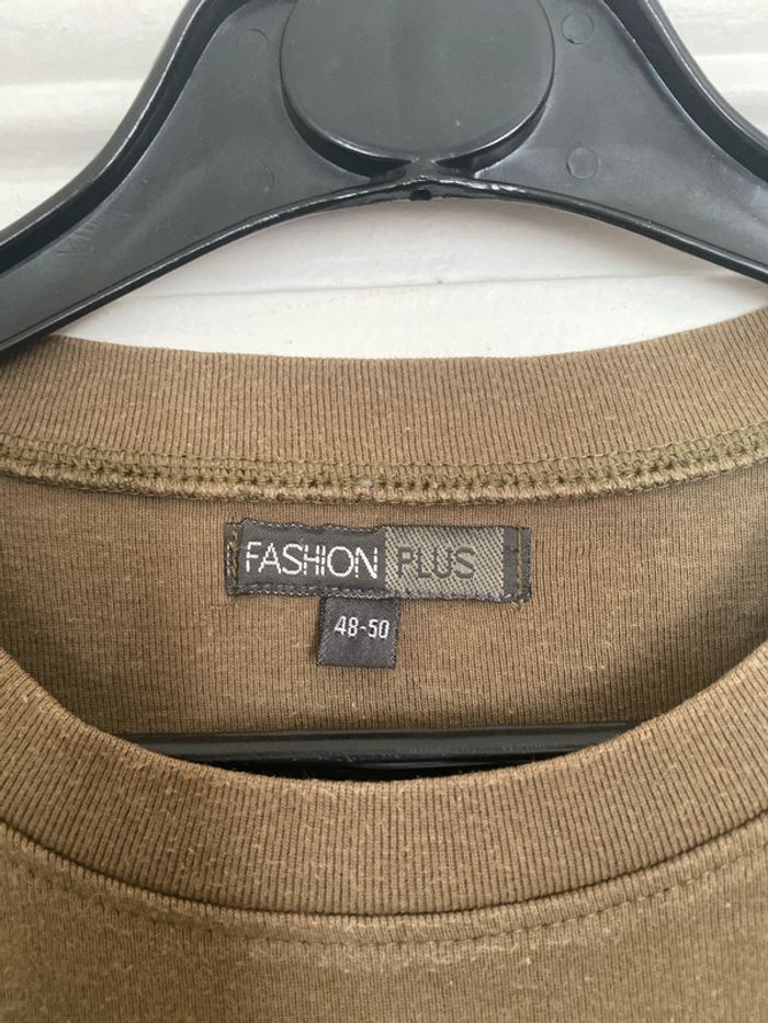 T-shirt kaki - Fashion Plus - photo numéro 3