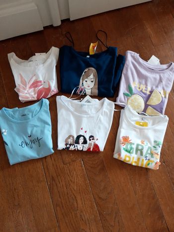 Lots tee-shirts fille été 6ans