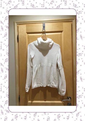 Pull col boule crème camaïeu