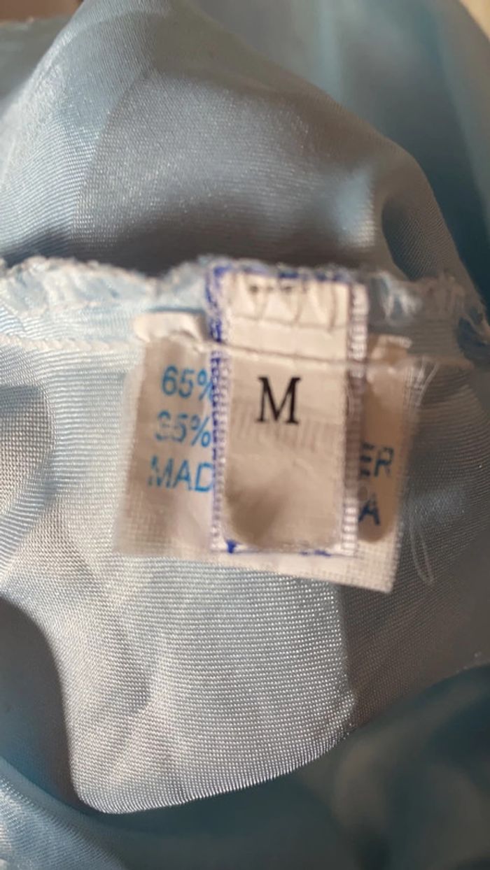 Top en satin bleu clair M - photo numéro 5